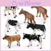 Realistisches PVC-Bauernhoftier-Modell Schwarz gefleckte Milchkuh Gelbe Kuh Jersey-Kalb Figur