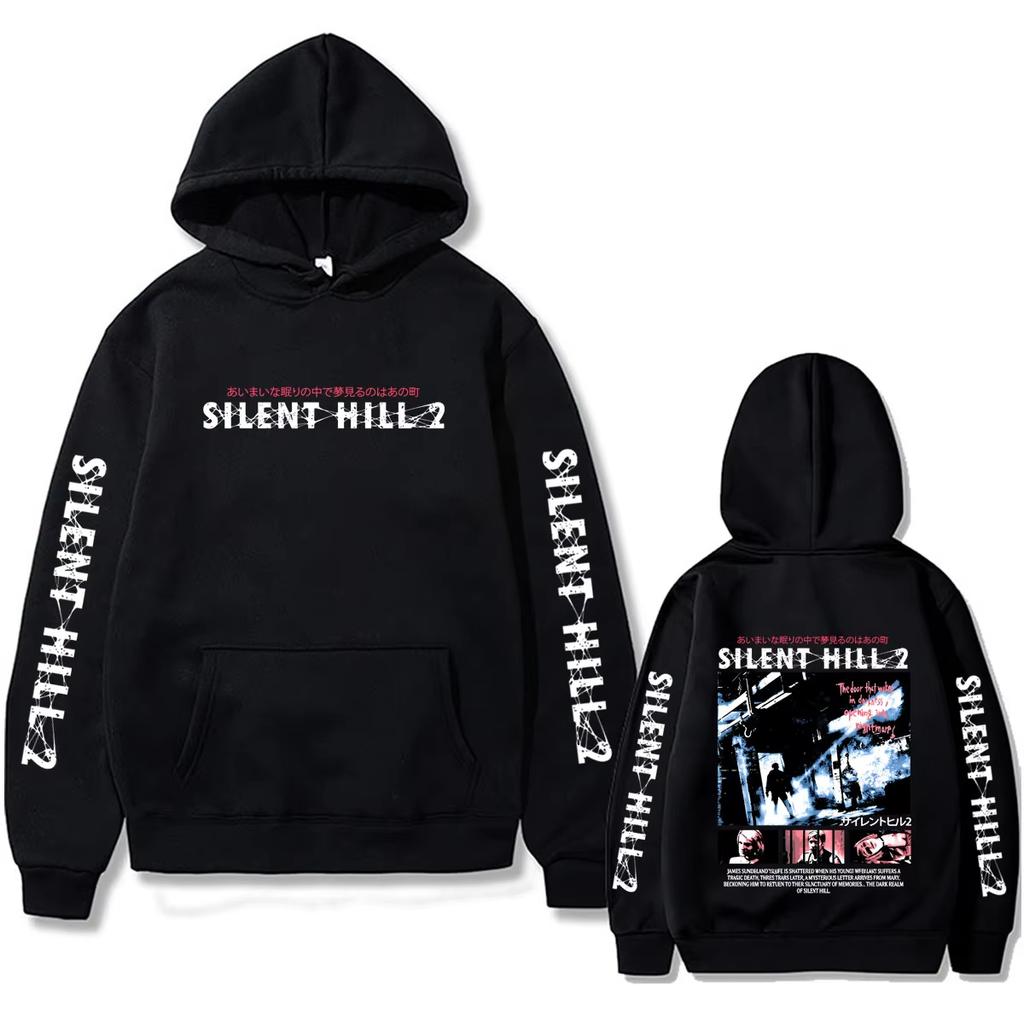 Silent Hill Limited Game Graphic Hoodie Unisex Vintage Oversized Fleece Pullover Sweatshirt Soft Fabric Streetwear Daily Outfit Harajuku Y2K Style