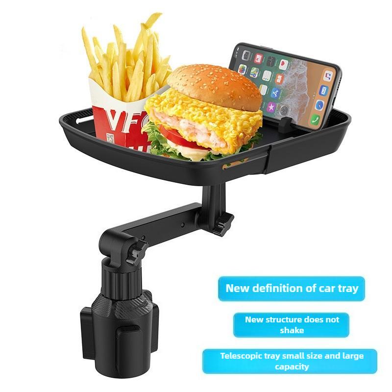 Universal Foldable Car Dining Plate with Cup Holder Phone Bracket Storage Tray Snacks Drinks Mobile Phone Car Food Tray