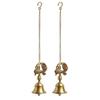 Peacock' Brass Decorative Hanging Bells for Home Decoration (Set of 2, Pure Brass Bell hanging Decorative Items Bell for Mandir Bell for Pooja Room
