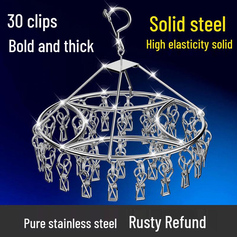 Multi-Clip Stainless Steel Drying Rack for Socks and Underwear