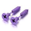 1 Pair Unisex Women Men Earrings Stainless Steel Piercing Nail Screw Stud Earrings Punk Rock Helix Ear Piercings Spiral Jewelry