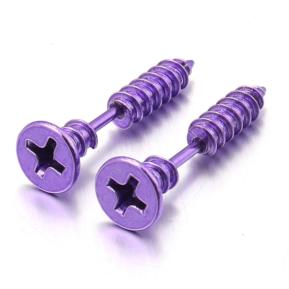 1 Pair Unisex Women Men Earrings Stainless Steel Piercing Nail Screw Stud Earrings Punk Rock Helix Ear Piercings Spiral Jewelry