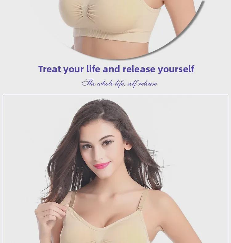 Wire-Free Plus Size Front Closure Nursing Bra for Pregnant Women - Adjustable, Seamless Design for Comfortable Feeding