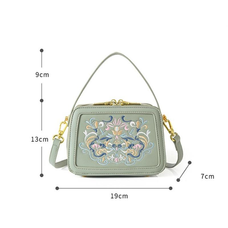 2026 New Chinese Style Crossbody Bag for Women Luxury Handbag Small Square Top Handle Shoulder Bag