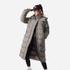 Li Ning Comfortable Casual Simple Solid Color Loose Cold Resistant Warm Outdoor Long Hooded Zipper Down Jacket Women Outerwear AYMU090-3