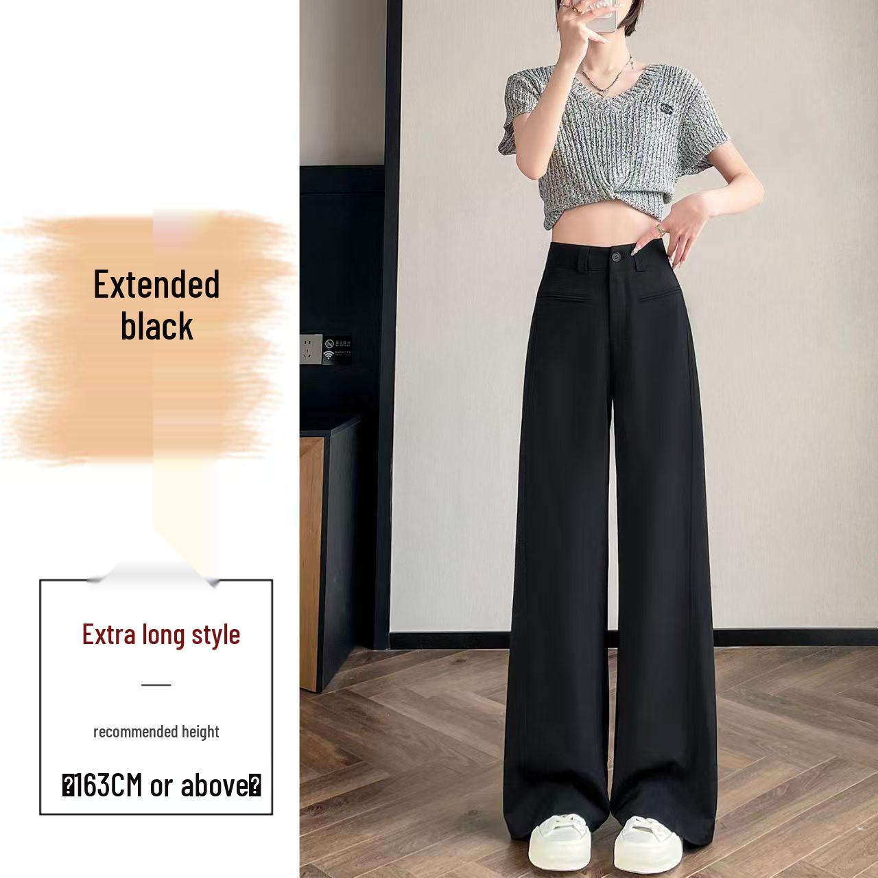 

High-Waisted Wide-Leg Women s White Drape Pants - Floor-Length, Slimming & Casual for Spring and Autumn XL (115-125 lbs)