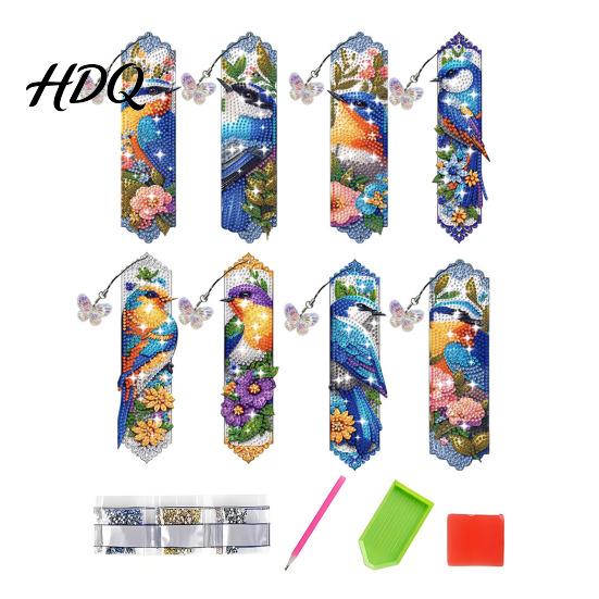 DIY Craft Kits for Adults Faux Diamond Art Bookmark Kit Halloween Book Marker Pumpkin And Ghost Pattern Animal Bird Page Crafting Kit Adults,
