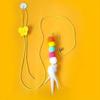New pet cat-teasing stick Kitten high elastic rope cat toy Feather bell cat-teasing stick hanging swing toy
