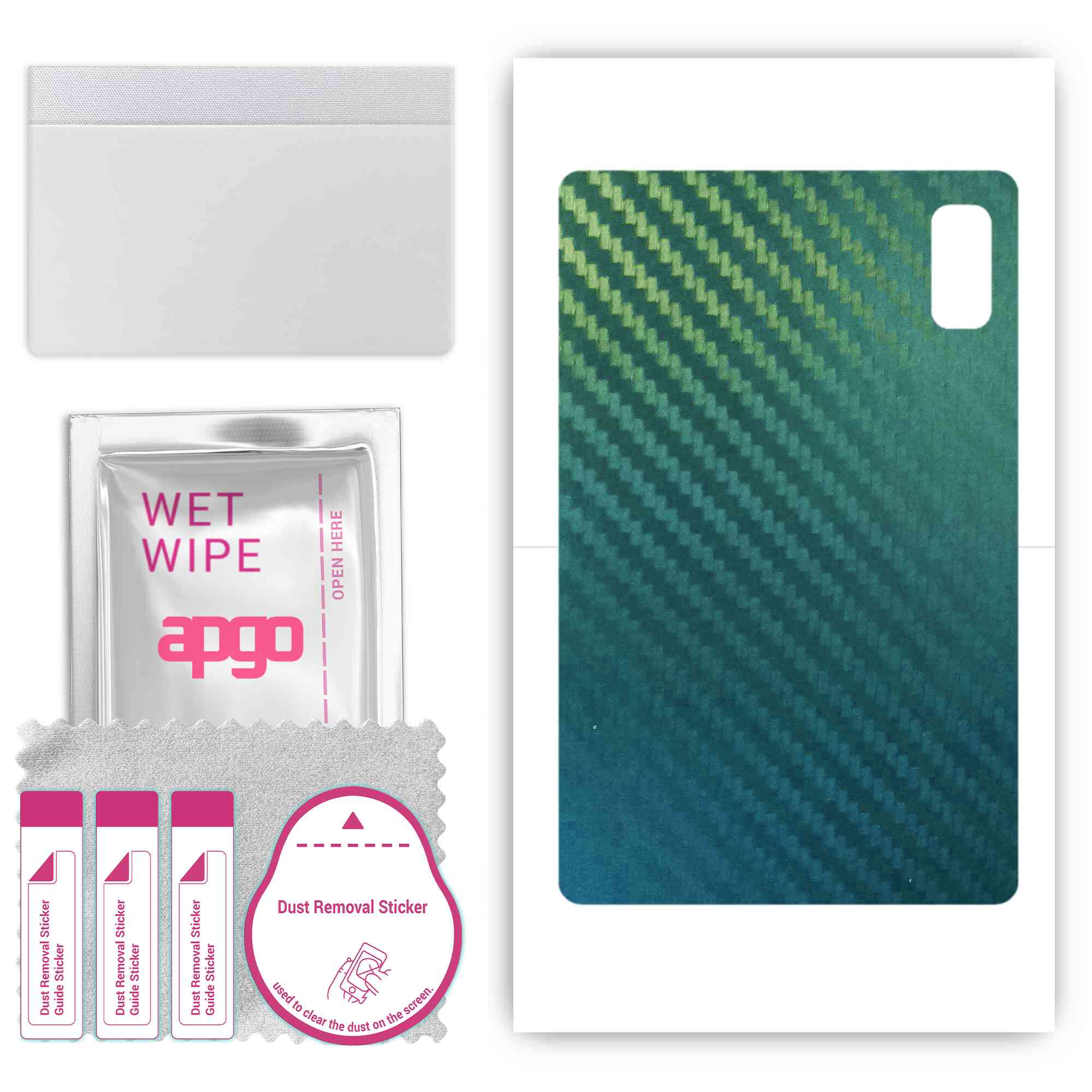 

apgo Protective Skin Sticker for the back compatible with HTC A103 Plus, Wrap Film, Foil, Vinyl - Pattern Carbon Chameleon CAKA1