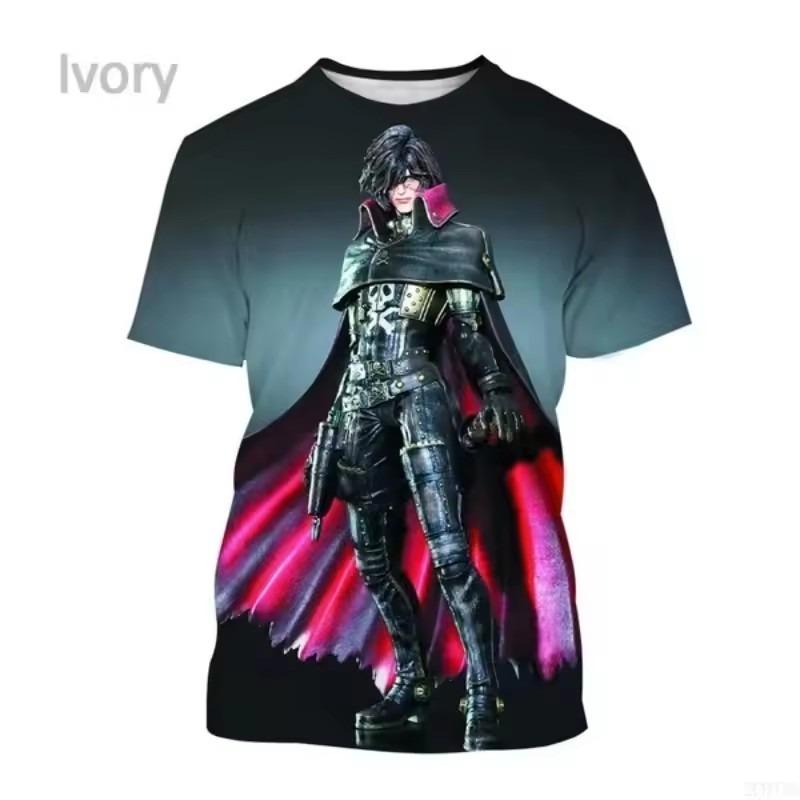 

Летние футболки Модные Повседневные Футболки с коротким рукавом Аниме Капитан Космоса 3D-принт Футболка Круглый вырез Короткий рукав Топы XS