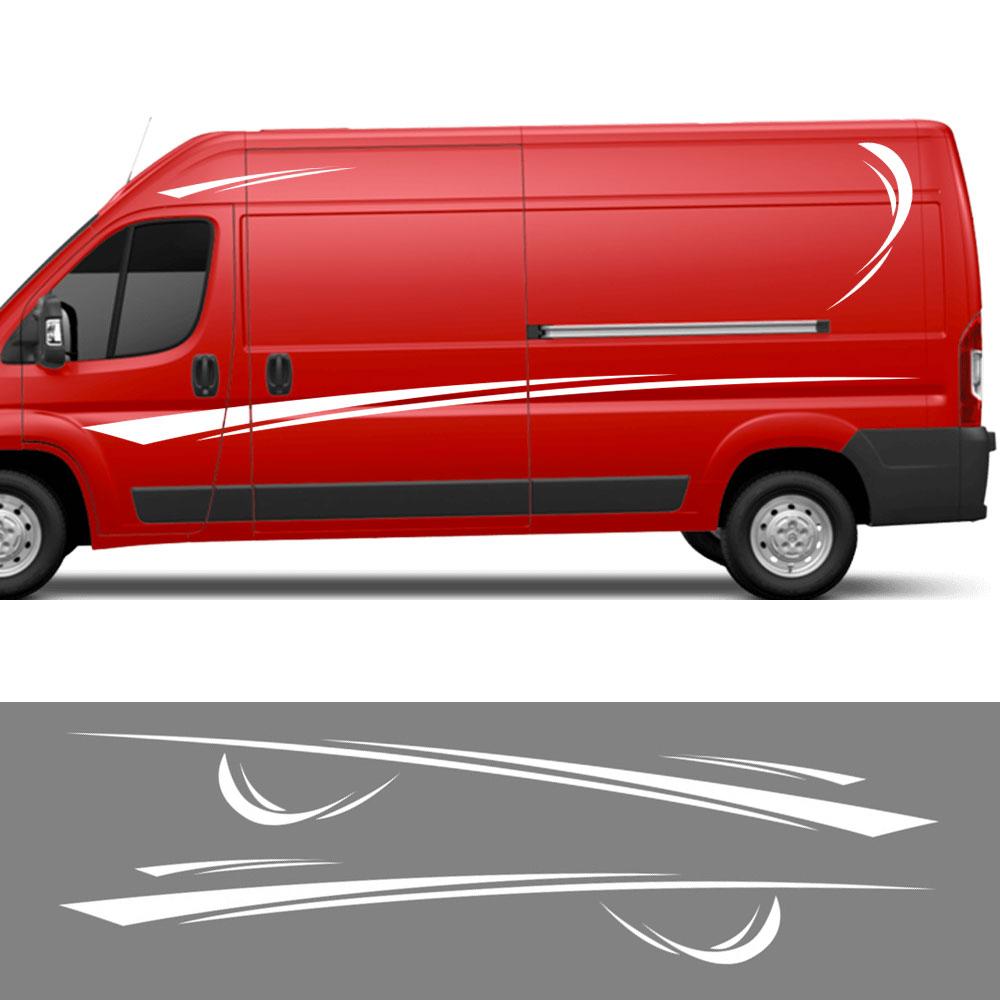 6 Teile/los Auto Aufkleber Grafiken Sport Vinyl Streifen Camper Van Aufkleber Für Peugeot Boxer Fiat Ducato Citroen Jumper Zubehör