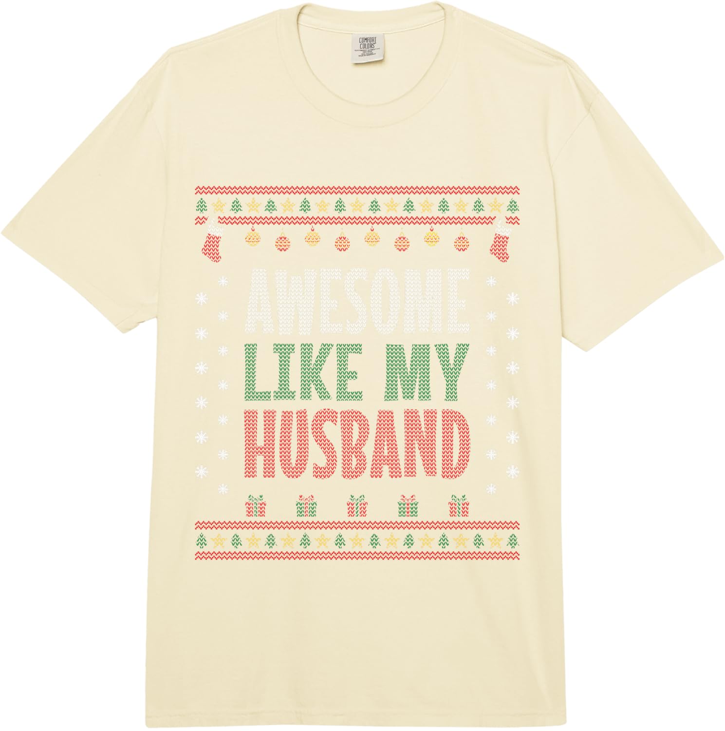 

Wife Christmas - Funny Awesome Like My Husband Comfort Colors Adult Heavyweight T-Shirt Graphic T-Shirt Suitable for Daily Wear 4XL