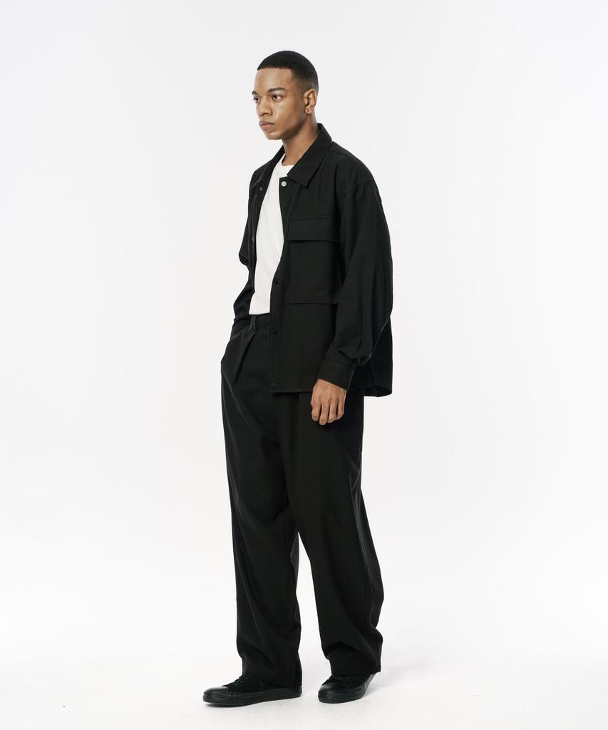 CODEMORPH Wool-Like Shirt Jacket Black