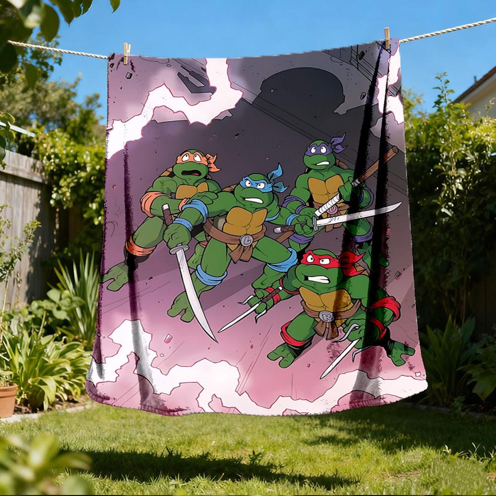 

1pc Turtles Outdoor Flannel Blanket, Lightweight Warm Cozy for Travel Camping Office Soft Polyester Fabric 80x120cm