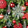Christmas tree decorations 5 cm snowflake, icicle transparent 24 pcs