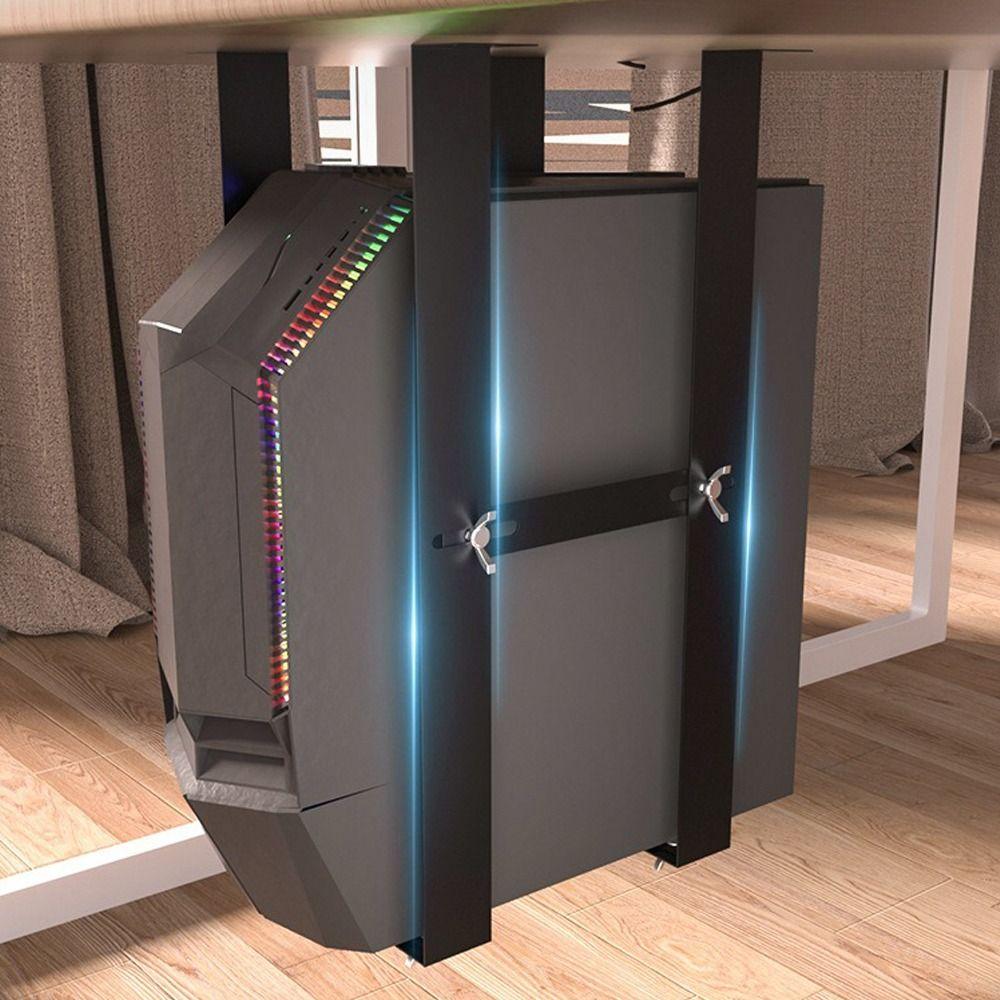 Sturdy Adjustable CPU Stand Rustproof Computer Mainframe Hanger  Office Setup