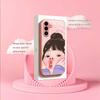Cartoon Cute girl fashion funny Phone Case Glass TPU Smartphone for Samsung Galaxy S26 S25 S24 S23 S22 FE Ultra Plus coque Funda