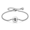 Vnox 26 Letters A-Z Initial Round Bracelet for Men, Stainless Steel  Adjustable Link Chain, Personalized Wristband Jewelry Gifts