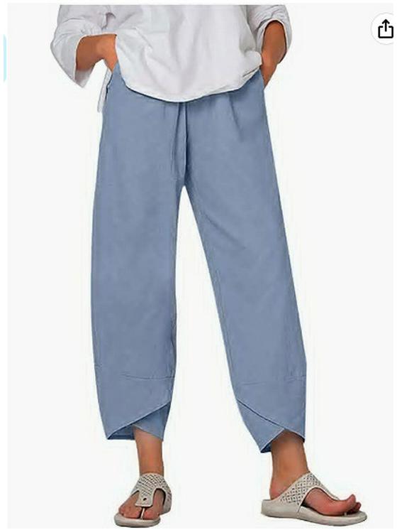 Elastic Waist Cotton Linen Loose Casual Pants for Women - Spring/Summer Collection