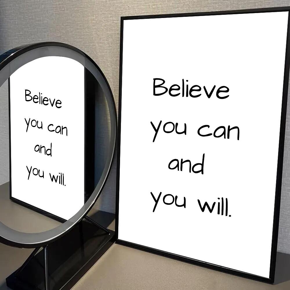 1PC Inspirational Quotes Poster Self-adhesive Art Waterproof Paper Sticker Coffee House Bar Room Wall Decor