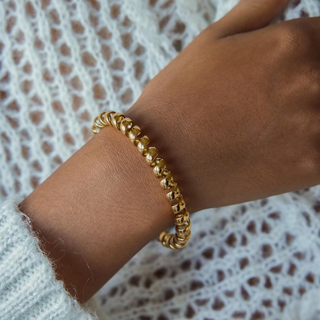 Youthway Minimalist Wire Chain Cuff Bracelet For Women  Gold Plated Stainless Steel Open Bangle Simple Fashion Jewelry Gift