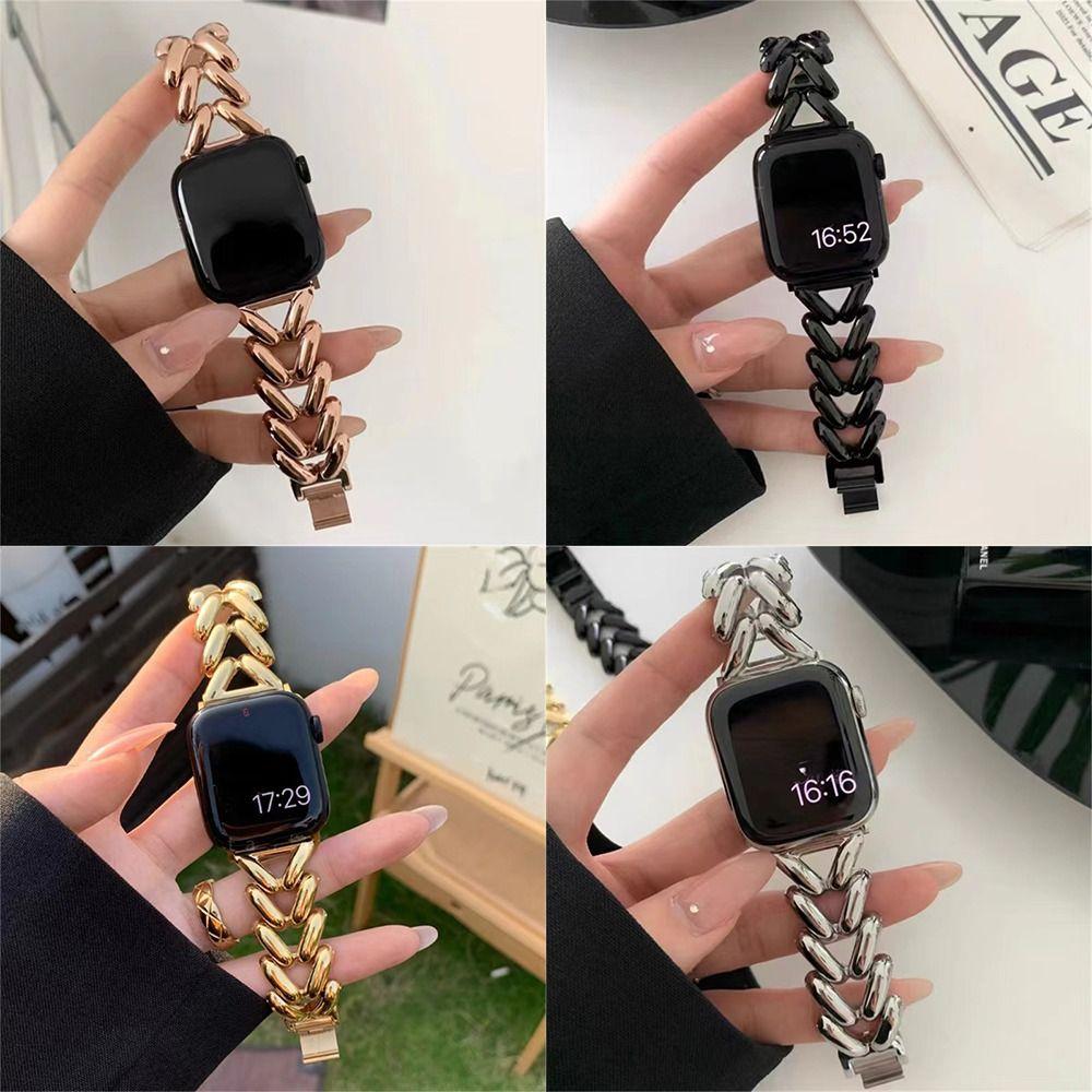 42mm 45mm 41mm Metal Band Fitness Tracker Strap for Apple Watch 10 Ultra 9 8 7 6 SE for Women Men