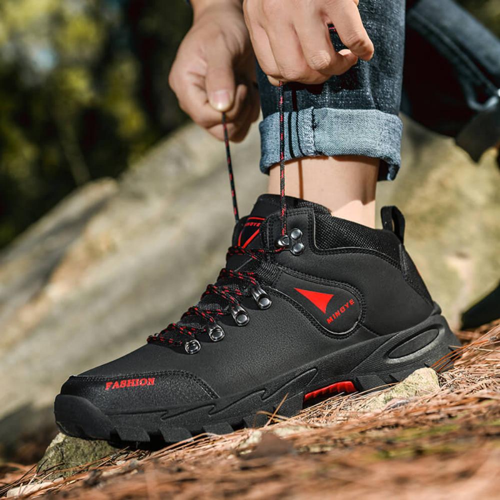Men's Shoes Hiking Shoes Outdoor Shoes Sports Shoes Autumn and Winter High-top Leather Surface Hiking Off-road Non-slip and Wear-resistant