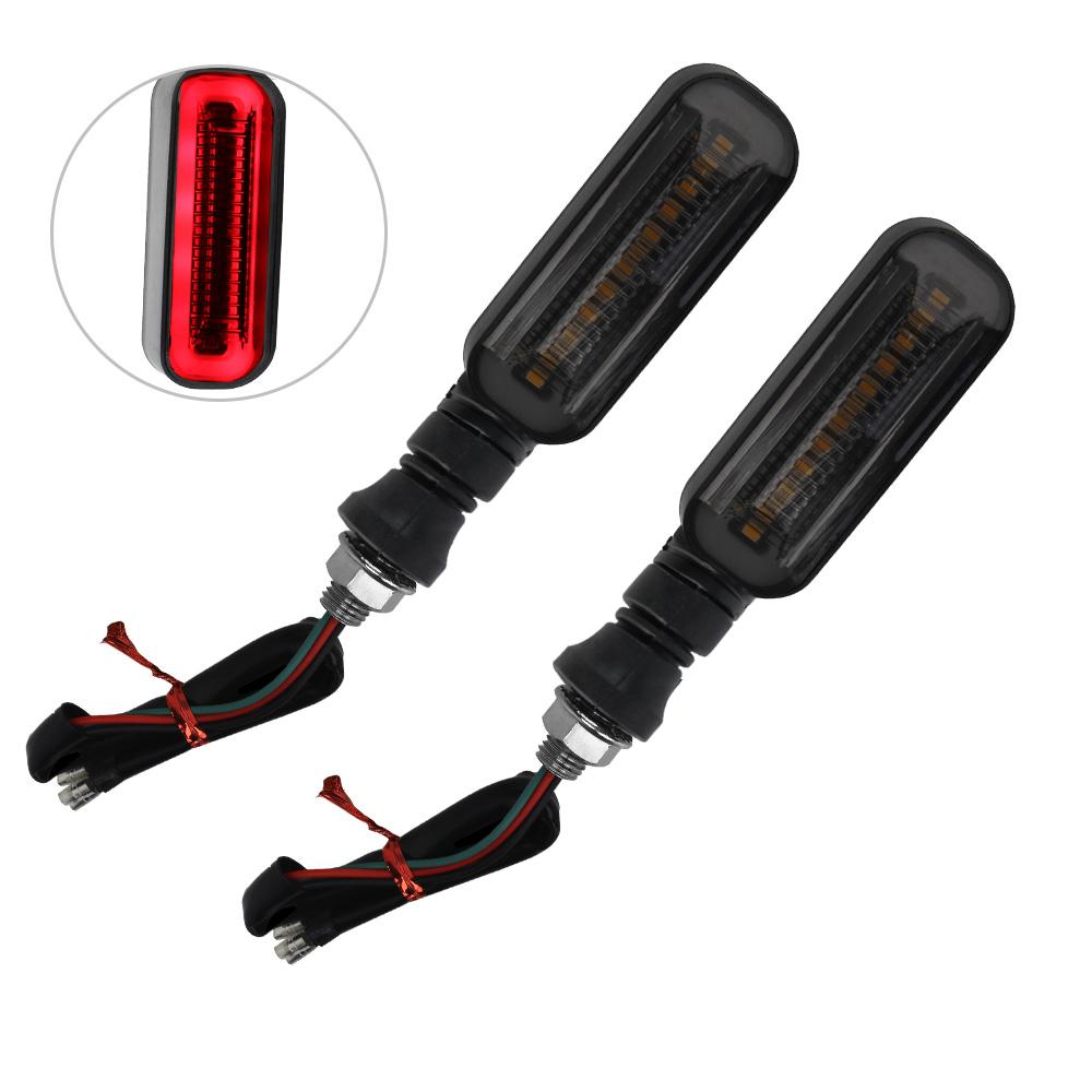 

Universal Motorcycle Turn Signal Lights DRL Flowing Water Signals 2 in 1 Blinker Tail Lamp 12 LED Signal Lamp красный