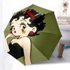 Betty Boop Automatic Opening/Closing Umbrella with 3-Fold Design and Iron Frame - Perfect Gift for Fans, Travelers, and Everyday Use0104305a