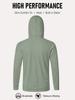 Men'S Outdoor Long Sleeve Hoodie with Mask Breathable Quick-Drying Stretchy Fishing Shirt Forest Fish Print Top