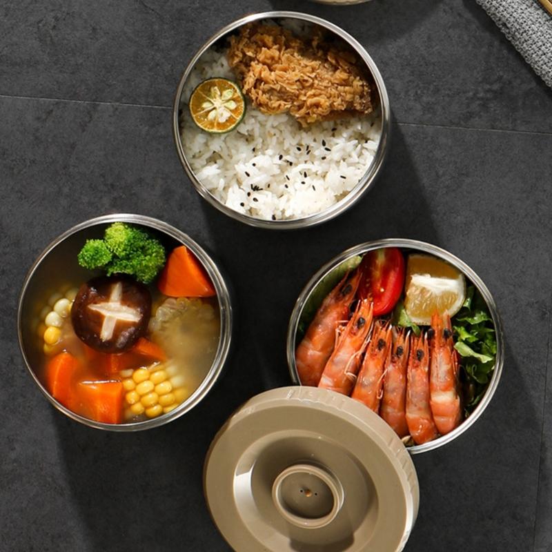 Thermal Insulated Wide Mouthes Soup Jar 3 Layer Stackable Bentos Box Leak Proof 12H Heat Retention Lunch Container