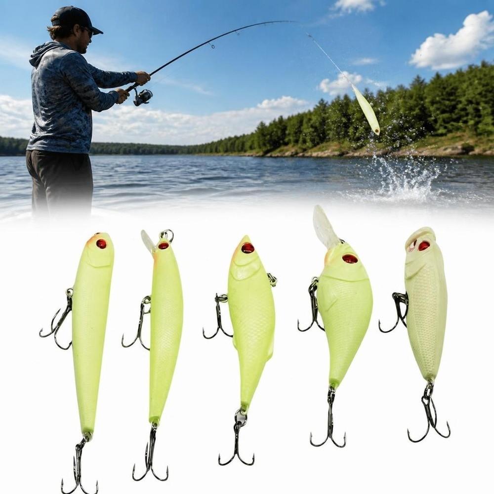 Luminous Fishing Lures Set Hard Fishing Baits Kit Durable Fishing Crankbait Kit For Trout
