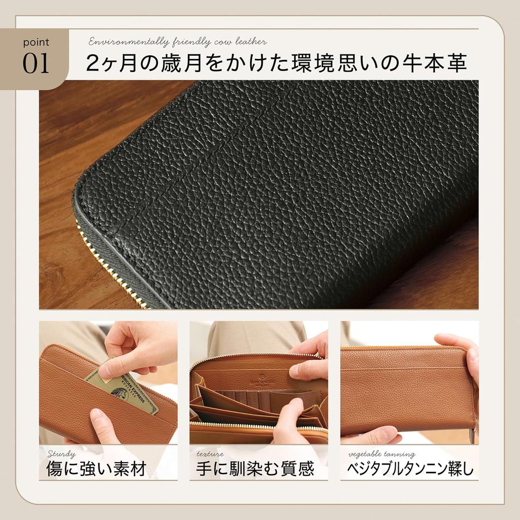 Long Genuine 14 Card Vertical Skimming Large Compact Shrink Leather Nova SW6 [BLUE SINCERE] Men's Wallet, Leather, Slots, Storage, Prevention,