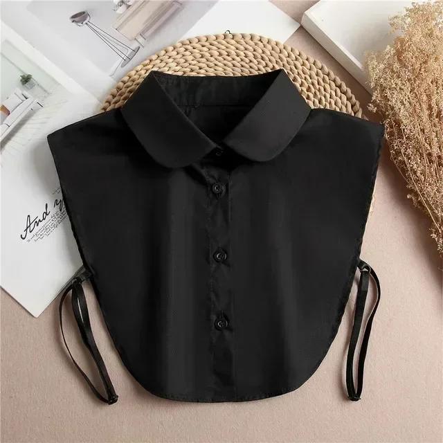 Damen Spitze Abnehmbarer Kragen Vintage Einfarbig Falscher Kragen Revers Bluse Top Verstellbar Frauen Damen Falscher Blusenkragen