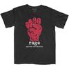 Rage Against The Machine - Rote Faust mit Rückendruck - Schwarzes T-Shirt
