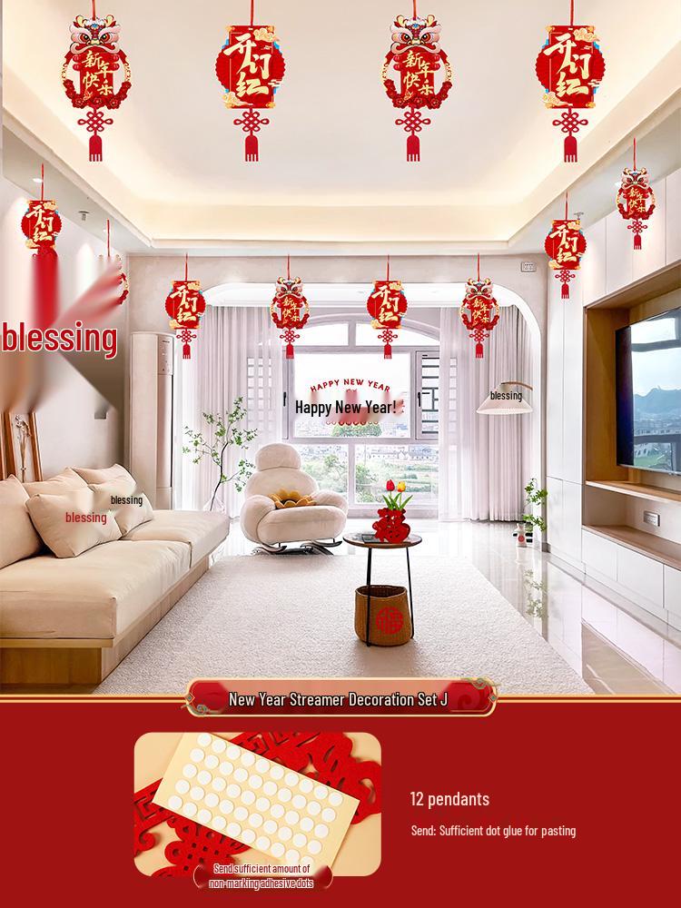 2025 Year of the Snake New Year Zodiac Hanging Ornament - Fu Character Indoor Decoration for Mall Opening