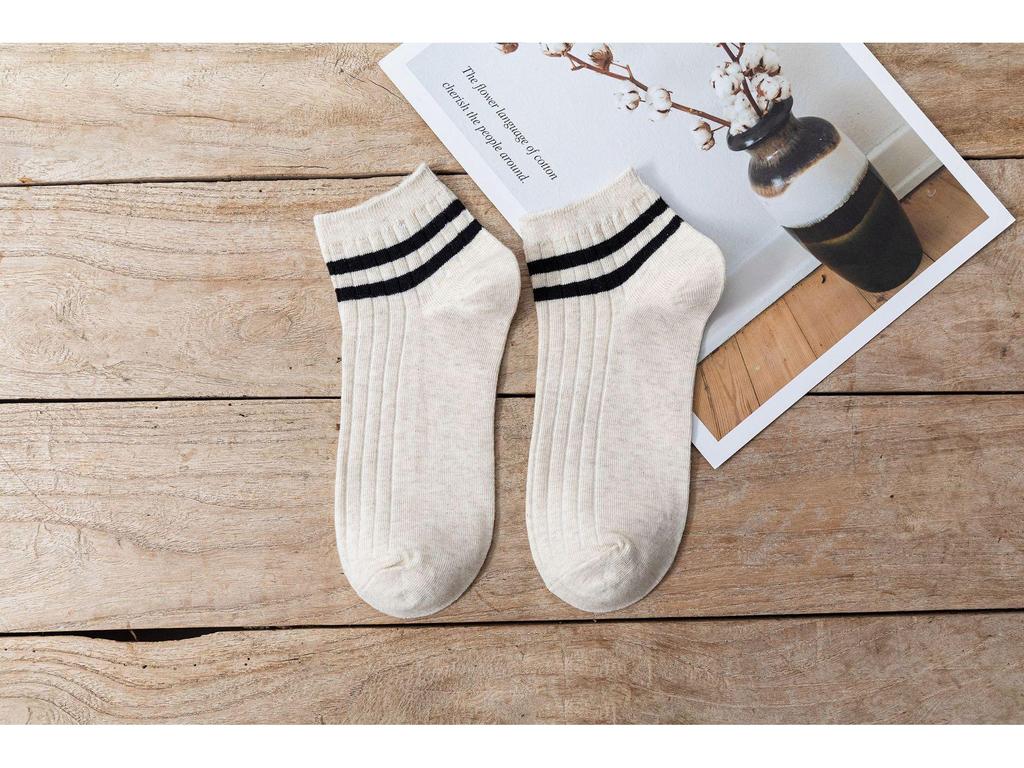 Men's Four Seasons Double Stripe Japanese Style Low-Cut Sporty Socks