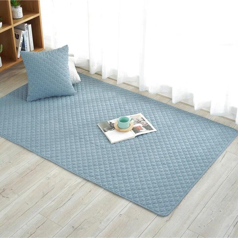 Cotton Sofa Cushion Quilted Rug Living Room Bedroom Cushion Cover Colored Textile Mat Plaid Kids Baby Crawling Mat Nap Mat