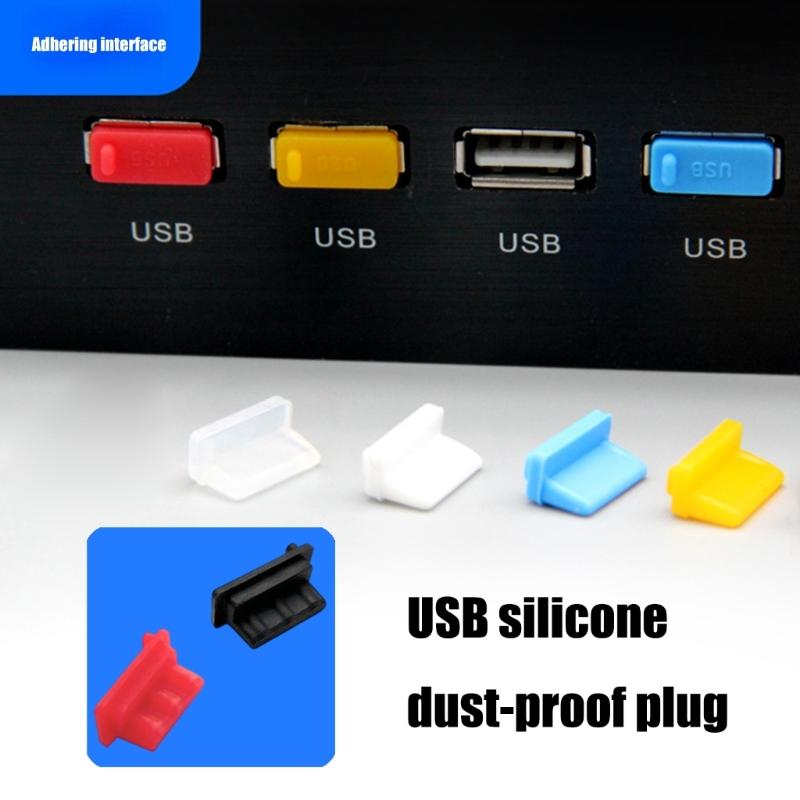 10pcs USB Port Cover Flexible USB Interfaces Dustproof Cap Silicone Protectors for Electronic Devices Dust Plugs