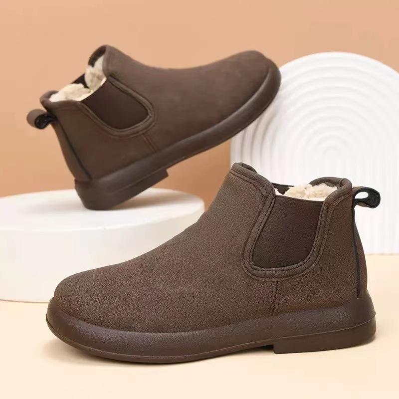 

Зимние меховые сноубутсы для женщин, уличные теплые удобные хлопковые туфли, модные плюшевые женские ботинки 37 коричневый