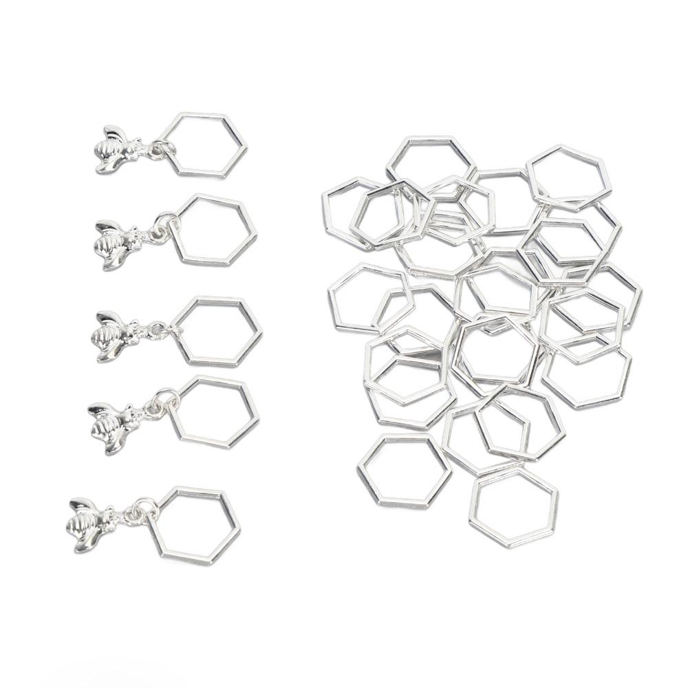 30Pcs Hexagonal Shape Knitting Stitch Markers Sewing Supplies For Beginners And Professionals