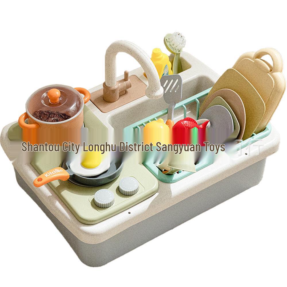 

Пятизвездочная электрическая игрушечная посудомоечная машина с автоматическим дозатором воды, набор раковины для кухни, для ролевых игр