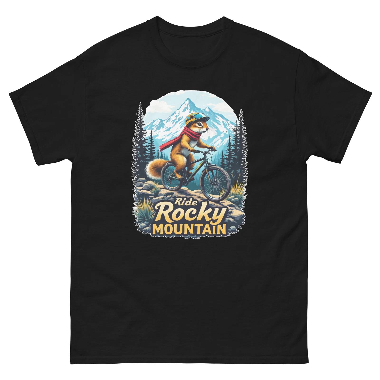 Ride Rocky Mountain Squirrel Fun USA Bike Cycling Animal T-Shirt 2XL