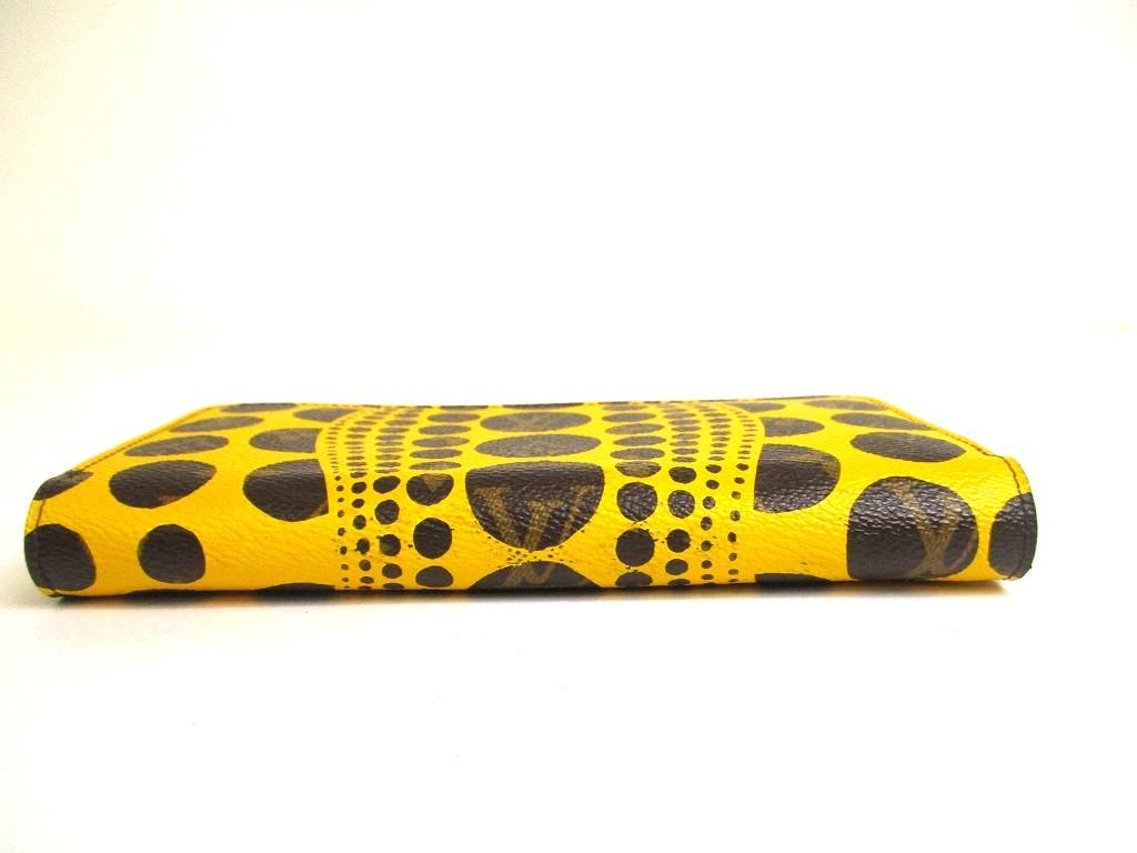 Authentisches LOUIS VUITTON Monogramm Gelbes Leder Kusama Yayoi Punkte Zippy Geldbörse #b048 Geöffnete Schachtel