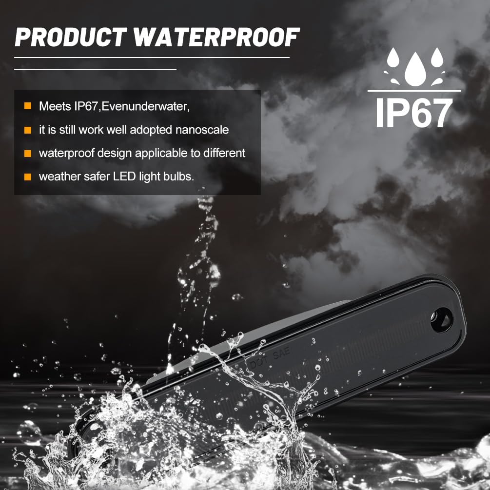 NJSBYL LED Side Marker Lights for Chevy and GMC C/K Series C10 C20 C30 K10 K20 K30 C1500 C2500 C3500 K1500 K2500 K3500 R30 V30 R3500 V3500 Smoked