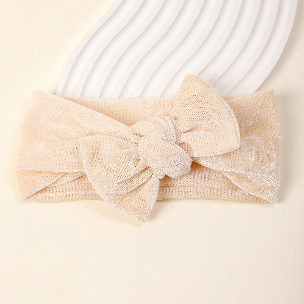 New Solid Solor Children's Hair Accessories Baby Plush Bow Headband Baby Soft and Comfortable Fabric Headband
