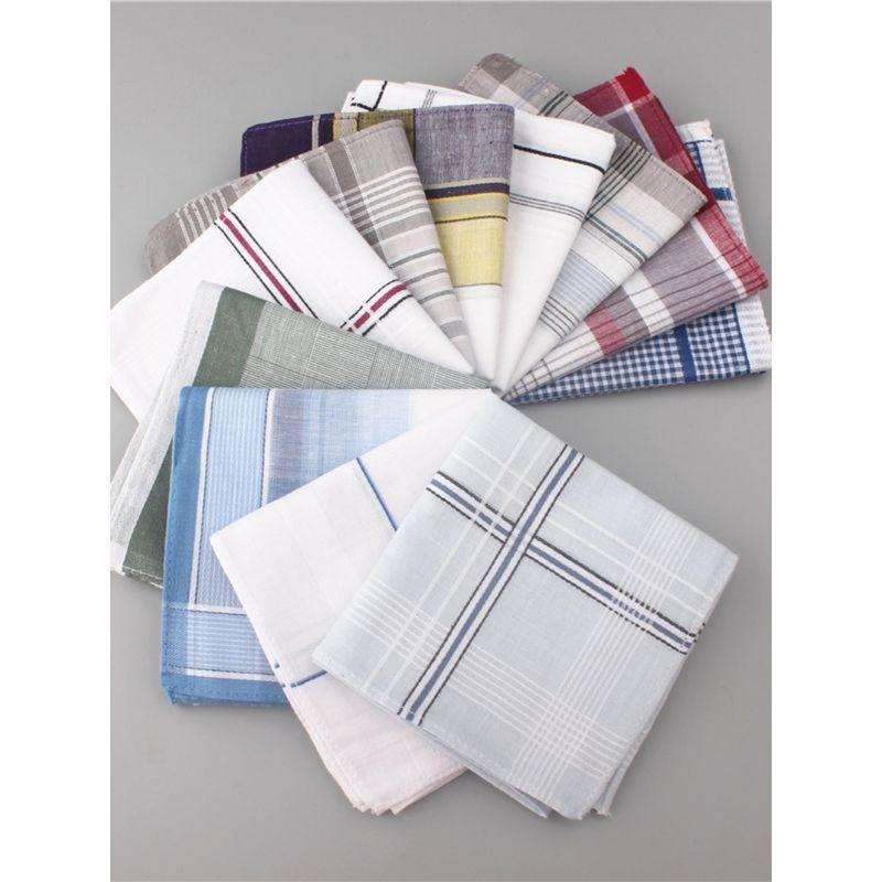 (Buy 10 Get 1 Free) Cotton Gentleman Men Handkerchief Old-Fashioned Classic Handkerchief Women's Portable Thin Cloth Square Scarf