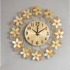 Metal Frame Wall Clock Iron Flower Wall-mounted Clock Elegant Decorative Clock  Kitchen