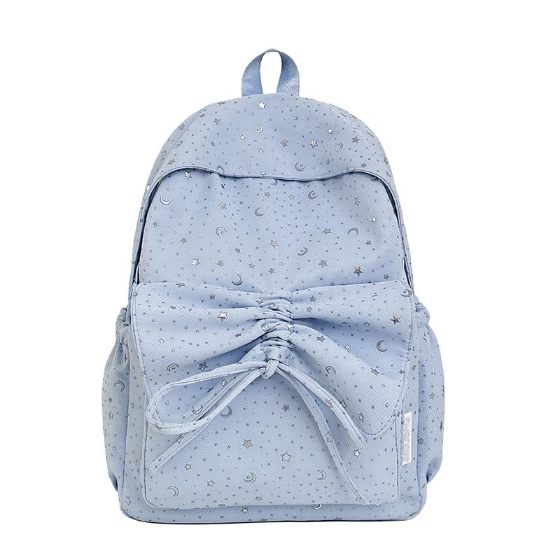 Schoolbag Star Drawstring Bow School Bag Cute Junior High School Student Lightweight Ins Wind Backpack Simple College Student Backpack
